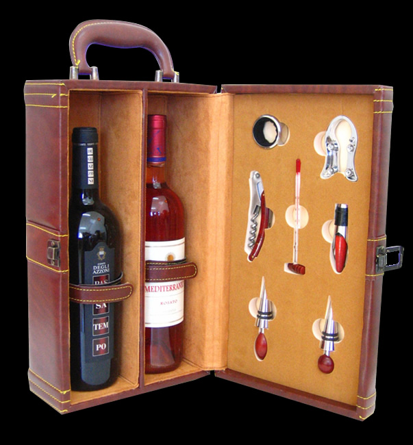 Scatole in Legno per vini con set di accessori